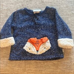 Blue Sweater with Fox Design